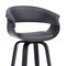 Armen Living Julyssa 26" Counter Height Swivel Gray Faux Leather and Black Wood Bar Stool LCJSBAGRBL26 - alternate 2